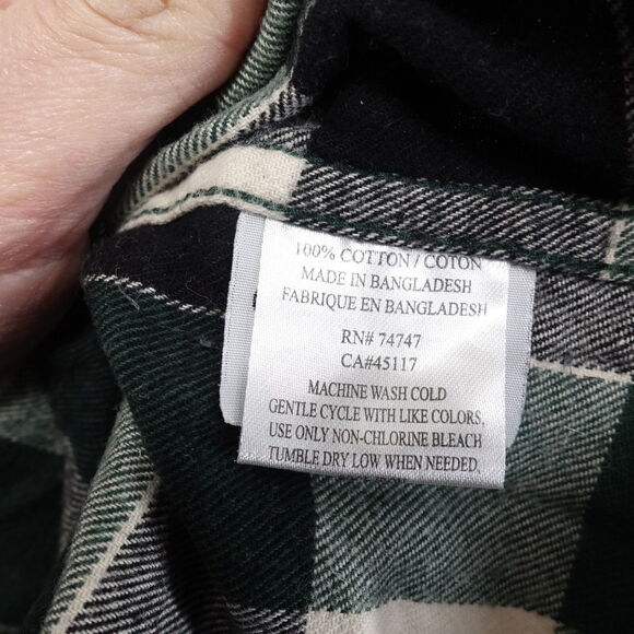 HOBBS CREEK GREEN CHECK LUMBERJACK FLANNEL BUTTON DOWN SHIRT MENS 2XL XXL - Picture 7 of 7
